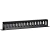 DSIT DS-1902 19 inch slēptā kabeļu pārvaldības josla ar bīdāmu vāku, 1U, melna