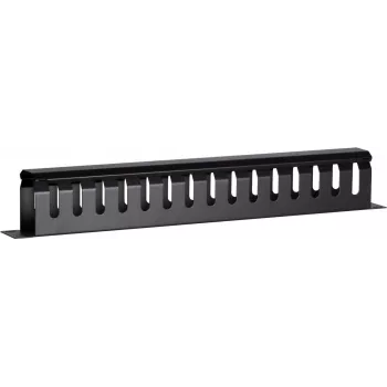 DSIT DS-1902 19 inch slēptā kabeļu pārvaldības josla ar bīdāmu vāku, 1U, melna