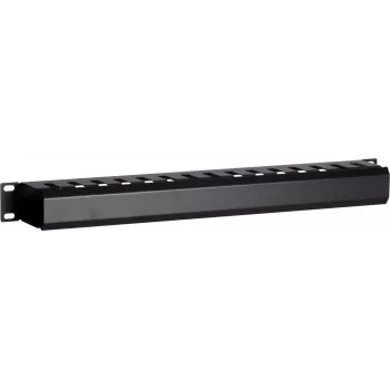 DSIT DS-1902 19 inch slēptā kabeļu pārvaldības josla ar bīdāmu vāku, 1U, melna
