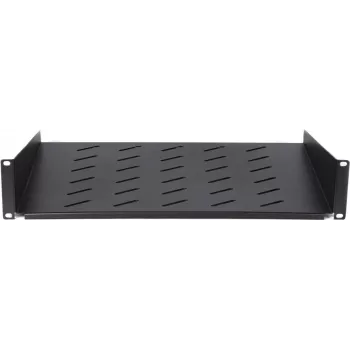 DSIT DS-FH2U450 2U fiksēts plaukts 600mm dziļiem sienas skapjiem, 450mm dziļums, melns