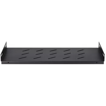 DSIT DS-FH45 fiksēts plaukts 450 mm dziļiem sienas skapjiem, 1U, melns