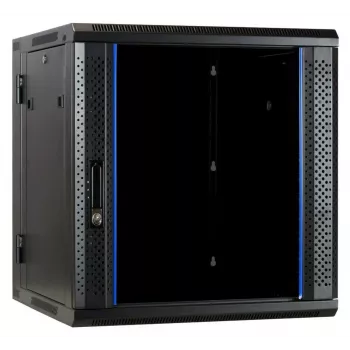 DSIT DS6612-DOUBLE abpusēji lietojams pie sienas montējams serveru skapis ar stikla durvīm, 600 mm plats