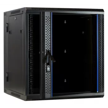 DSIT DS6612-DOUBLE abpusēji lietojams pie sienas montējams serveru skapis ar stikla durvīm, 600 mm plats