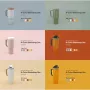 Orangemonkie 6 krāsu fona komplekts Foldio 4 (balts, melns, pelēks, zaļš, zils, dzeltens)