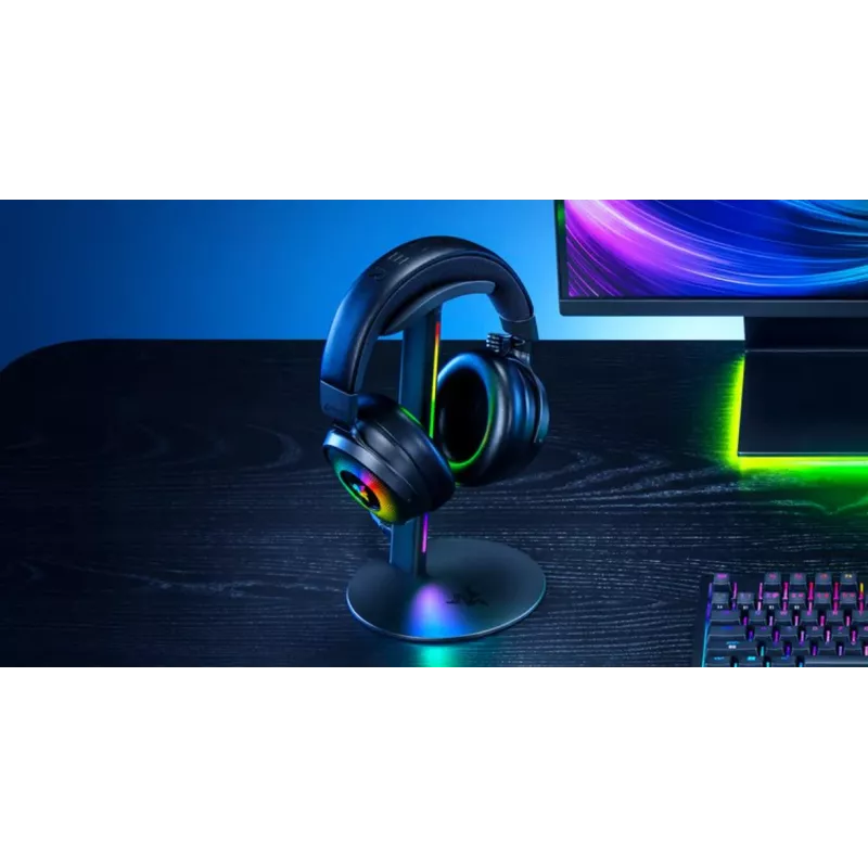 RAZER Base Station V3 Chroma RGB austiņu statīvs ar 2 portu USB 3.1 centrmezglu - Melns
