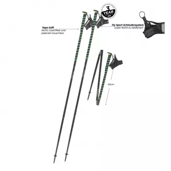 Komperdell FXP Composite taku skriešanas nūjas - zaļas, 120 cm