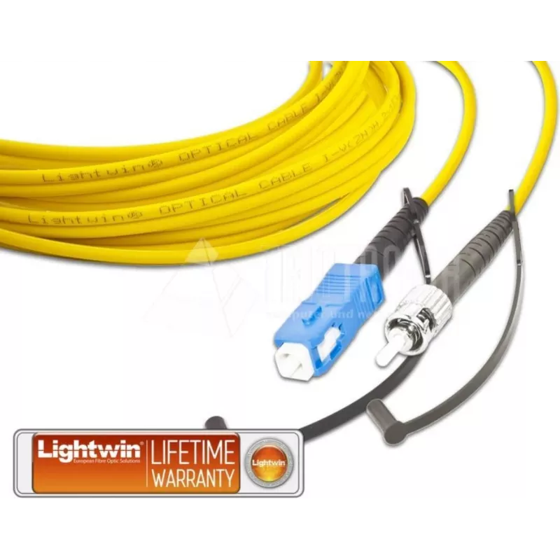Lightwin LSP-09 SC-ST 3.0 vienmodu vienšķiedras optiskās šķiedras savienojuma kabelis, 1m, LSZH, dzeltens