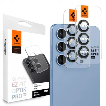 Spigen Optik Pro Glas.tR EZ Fit kameras aizsargs 2 gab. Samsung Galaxy S25 - melns