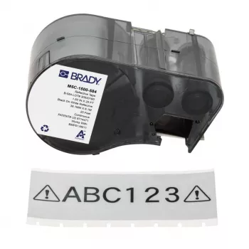 BRADY BMP51/BMP53/M511 Termosarūkošo etiķešu kasete, melns uz balta, 25,4 mm x 25,4 mm, 250 etiķetes