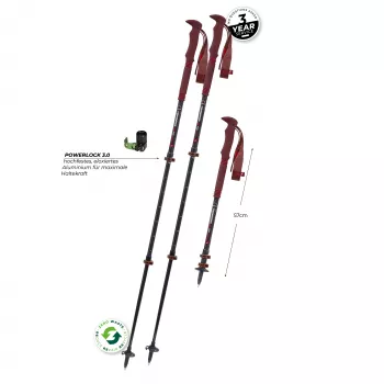 Komperdell Carbon Pro Zero Compact pārgājienu nūjas - Malbec