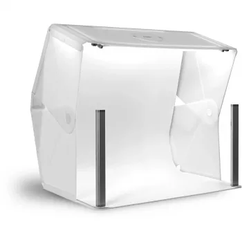 Orangemonkie Foldio 4 pārnēsājama LED foto studija ar Bluetooth lietotnes vadību, regulējamu 5700K apgaismojumu, magnētisko montāžu, 380x380x380mm, baltu/melnu fonu, CRI>90, 2500 luksi