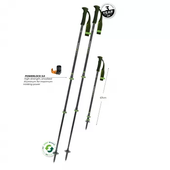Komperdell Carbon EVO Zero teleskopiskās trekinga nūjas, oglekļa šķiedras statnis ar Titanal apakšdaļu, Powerlock 3.0, Trek Foam 150 putu rokturis, maināmi Vario diski