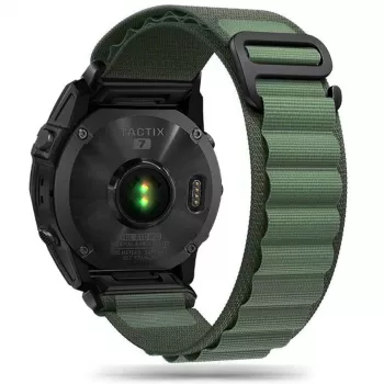 TECH-PROTECT NYLON PRO Pulksteņa siksniņa Garmin Fenix 5 / 6 / 6 Pro / 7, 22mm QuickFit, Militāri zaļa