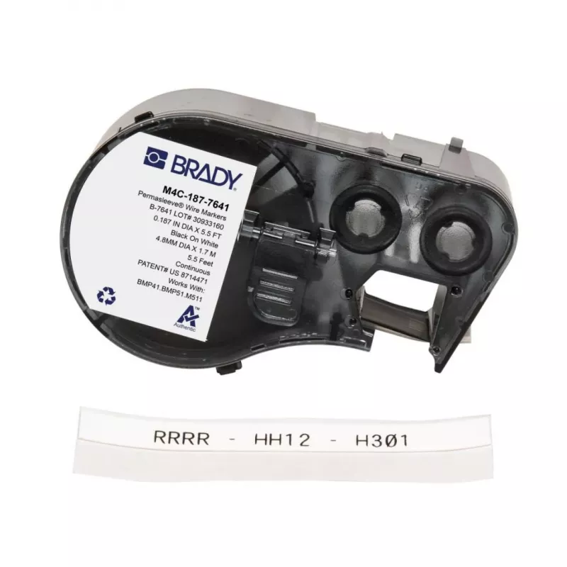 BRADY BMP41/BMP51/BMP53/M511 Zema halogena satura termokurpes vadu marķēšanas uzmava, balta, 38,1 mm x 6,4 m