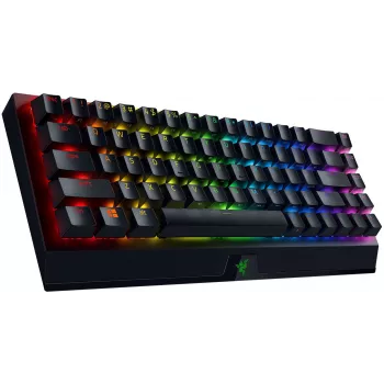 Razer BlackWidow V3 Mini HyperSpeed 65% bezvadu mehāniskā spēļu tastatūra - Razer Yellow slēdži, Chroma RGB, Bluetooth 5.0, USB-C, melna