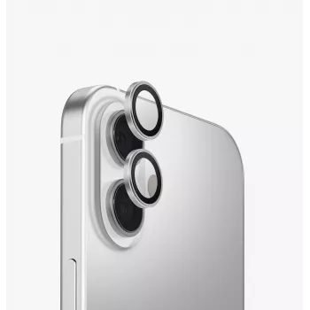 UNIQ Optix Alumīnija kameras objektīva aizsargs iPhone 17 ar aplikatoru - Sudraba