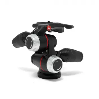 Manfrotto MHXPRO-3WX 3-virzienu panoramēšanas/noliekšanas galva ar ievelkamiem svirām, alumīnija, 8kg kravnesība, ātrās atbrīvošanas plāksne 200PL-14, melna