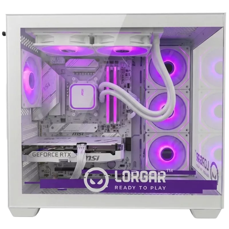 LORGAR ADVANCED A201 spēļu dators - AMD Ryzen 5 7500F, GeForce RTX 5060 Ti 16GB, 32GB DDR5, 1TB NVMe SSD, 750W barošanas bloks, balts