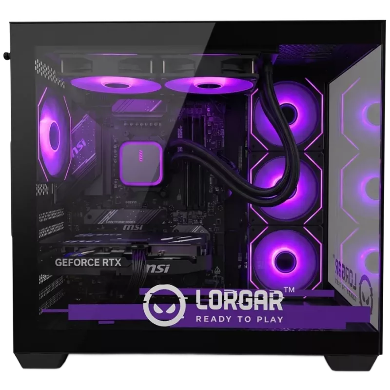 LORGAR ADVANCED A201 spēļu dators - AMD Ryzen 5 7500F, GeForce RTX 5060 Ti 16GB, 32GB DDR5 6400MHz, 1TB NVMe SSD, 750W PSU, 240mm AIO, melns