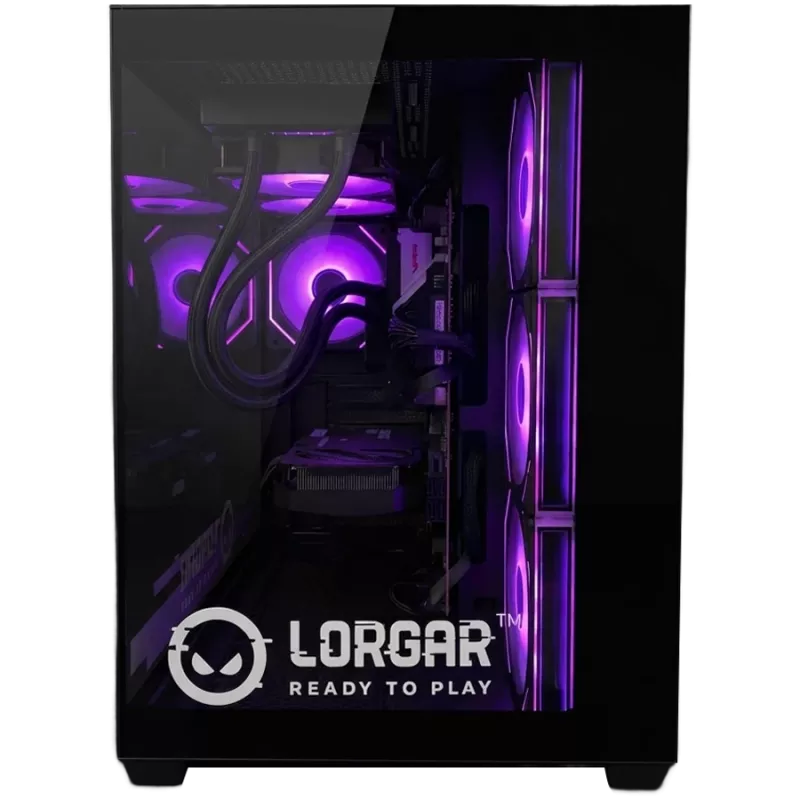 LORGAR ADVANCED A201 spēļu dators - AMD Ryzen 5 7500F, GeForce RTX 5060 Ti 16GB, 32GB DDR5 6400MHz, 1TB NVMe SSD, 750W PSU, 240mm AIO, melns