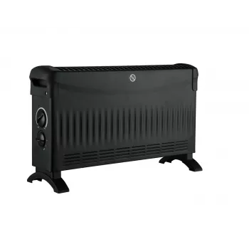 VOLTENO BASIC Konvektora sildītājs 2000W ar 3 jaudas režīmiem 750W/1250W/2000W, regulējams termostats, aizsardzība pret pārkaršanu, apgāšanās slēdzis, brīvi stāvošs, melns