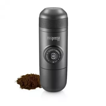 Wacaco Minipresso GR pārnēsājamā espreso kafijas automāts - manuāls, 8 bar, maltai kafijai, melns