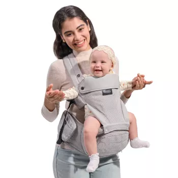 Momcozy Air Mesh mazuļa nēsātājs ar gurnu sēdekli, pelēks