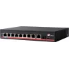 GETFORT GF-110-8PG-S-120 10 portu Gigabit PoE+ slēdzis ar 8 PoE+ portiem, 1 augšupsaiti, 1 SFP, 120W budžetu, nepārvaldāms, bez ventilatora, galddatora