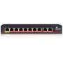 GETFORT GF-110D-8P-120 10 portu PoE+ slēdzis ar 8 PoE portiem un 2 augšupielādes portiem, 120W budžets, neuzraudzīts, galda/sienas stiprinājums