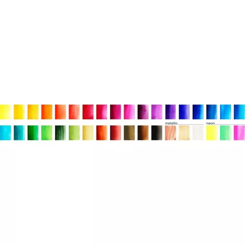 Faber-Castell Creative Studio akvareļu krāsu komplekts, 36 krāsas cietās pastilās ar otu un sūkli, maisīšanas palete vākā, studentu klase, caurspīdīgs, uzpildāms, pārnēsājams plastmasas futrālis