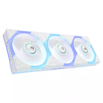 ASUS ROG Strix GR120 ARGB Reverse White 3in1 Case Fan Kit, 120mm PWM, 2500 RPM, 70.38 CFM, 3.88 mmH2O, Fluid Dynamic Bearing, Aura Sync