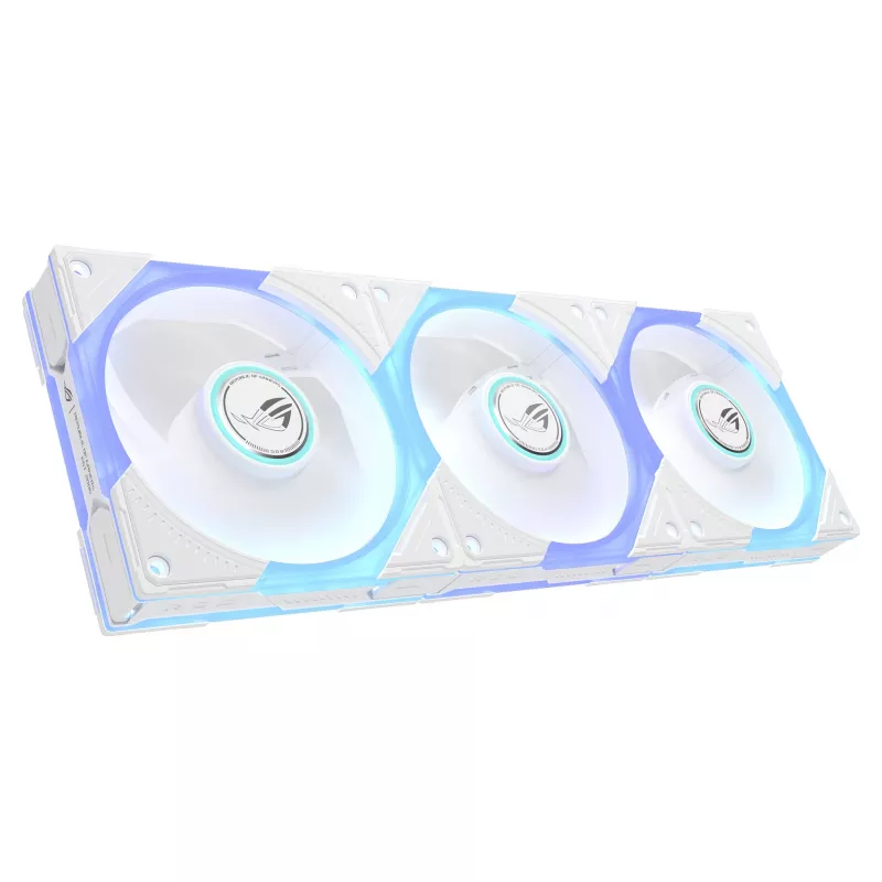 ASUS ROG Strix GR120 ARGB Reverse White 3in1 Case Fan Kit, 120mm PWM, 2500 RPM, 70.38 CFM, 3.88 mmH2O, Fluid Dynamic Bearing, Aura Sync