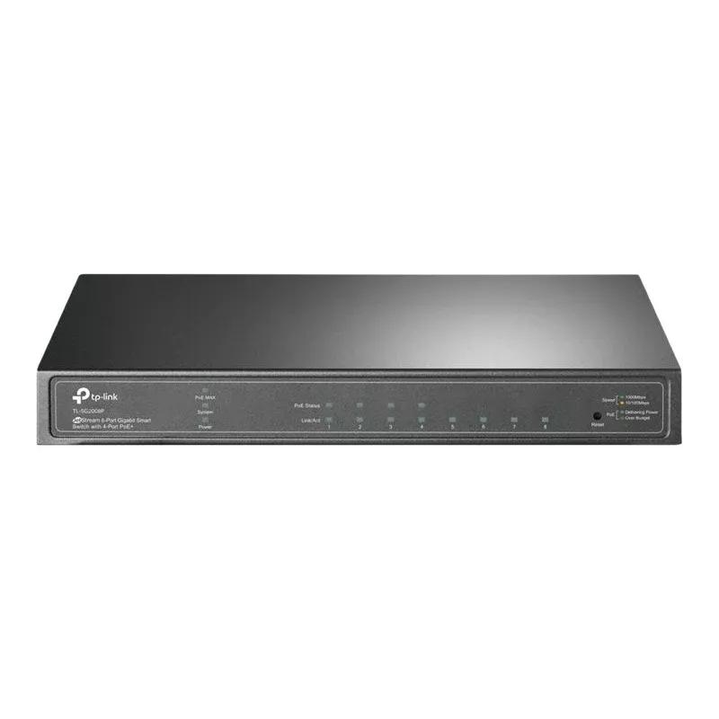 TP-Link Omada SG2008P 10 portu Gigabit viedais PoE+ slēdzis, 8× PoE+ 61W, 2× SFP, Cloud SDN, bez ventilatora, V3.3