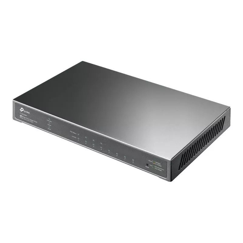 TP-Link Omada SG2008P 10 portu Gigabit viedais PoE+ slēdzis, 8× PoE+ 61W, 2× SFP, Cloud SDN, bez ventilatora, V3.3