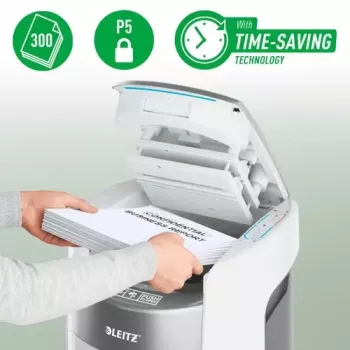 Leitz IQ Optimax AutoFeed 300 smalcinātājs, P-5, 300 lapas, 25 L tvertne