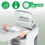 Leitz IQ Optimax AutoFeed 300 P5 Micro-Cut dokumentu smalcinātājs ar 300 lapu automātisko padevi, 60L tvertni, melns/sudrabs