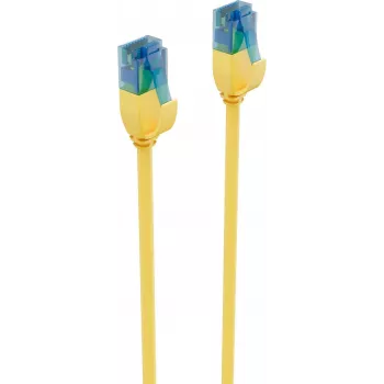 ShiverPeaks BS08-22032 CAT6 U/UTP plānais Ethernet vada gabals, RJ45, dzeltens, 0,5 m