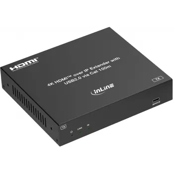 InLine® KVM pagarinātājs caur IP, HDMI 4K/60Hz, 100m, raidītājs (TX) (57886I)