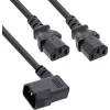 InLine® tīkla Y-kabelis, aukstajām ierīcēm, 1x IEC-C14 leņķa uz 2x IEC-C13, 1.8m