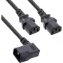 InLine® tīkla Y-kabelis, aukstajām ierīcēm, 1x IEC-C14 leņķa uz 2x IEC-C13, 1.8m