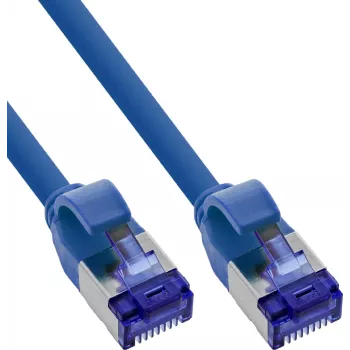 INLINE B-74903B Lielapjoma komplekts ar 60 plānām Cat.6A S/FTP LSZH savienojuma kabelēm, 3m, zilas, 10 Gbps