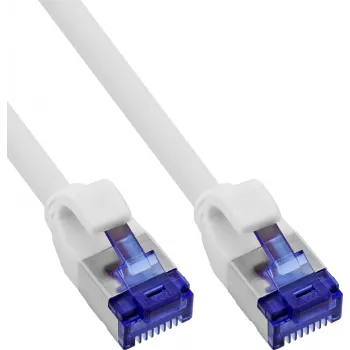 INLINE® B-74955W plānais Cat.6A S/FTP LSZH savienojuma kabelis, balts, 0,5 m, 150 iepakojumā