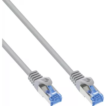 150 gabalu komplekts InLine® Cat.6A S/FTP LSZH savienojuma kabelis, CCA, pelēks, 0,30 m
