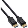 InLine® DisplayPort 2.1 kabelis UHBR20 80 Gb/s, melns, apzeltīti kontakti, 1 m