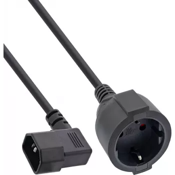 InLine® tīkla adaptera kabelis, IEC C14 vītņots uz zemējuma kontaktligzdu, 1m