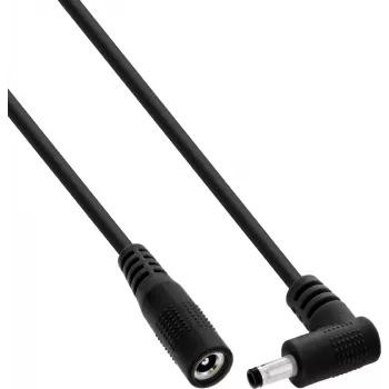 InLine® līdzstrāvas pagarinātājkabelis, taisnleņķa spraudnis, 4,0 x 1,7 mm, melns, 3 m