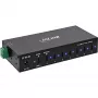 DELOCK InLine® USB 3.2 Gen.1 rūpnieciskais centrmezgls, USB-C, 7 porti, ar barošanas bloku