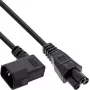 InLine® tīkla kabelis C14 sieviešu leņķa uz C5 vīriešu, melns, 5m