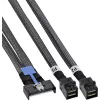 InLine® MCIO kabelis, MCIO x8 līdz 2x MiniSAS-HD SFF-8643, 1 m