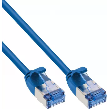 InLine® Slim U/FTP Cat.6A Patch Cable, Blue, 10m, LSZH, 10Gbps